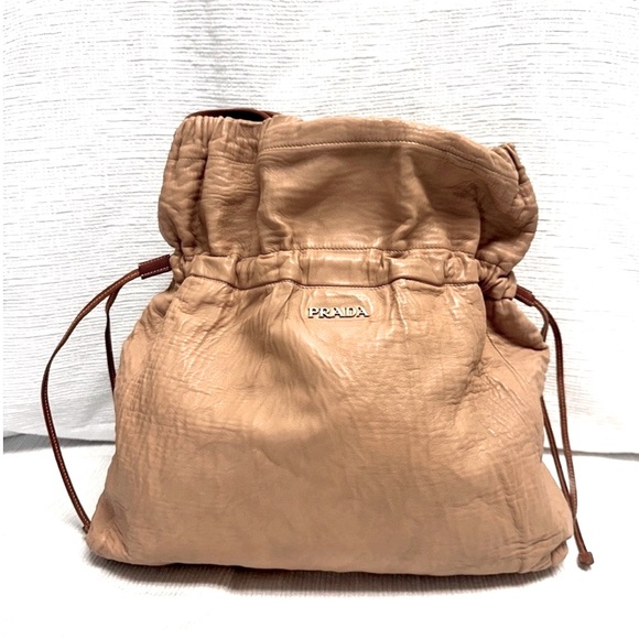 Prada Nappa Leather Drawstring Tote w/COA - Picture 3 of 10